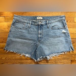 MADEWELL Womens Relaxed Denim Blue Jean Shorts Size 18W Cut Off Raw Hem Slits